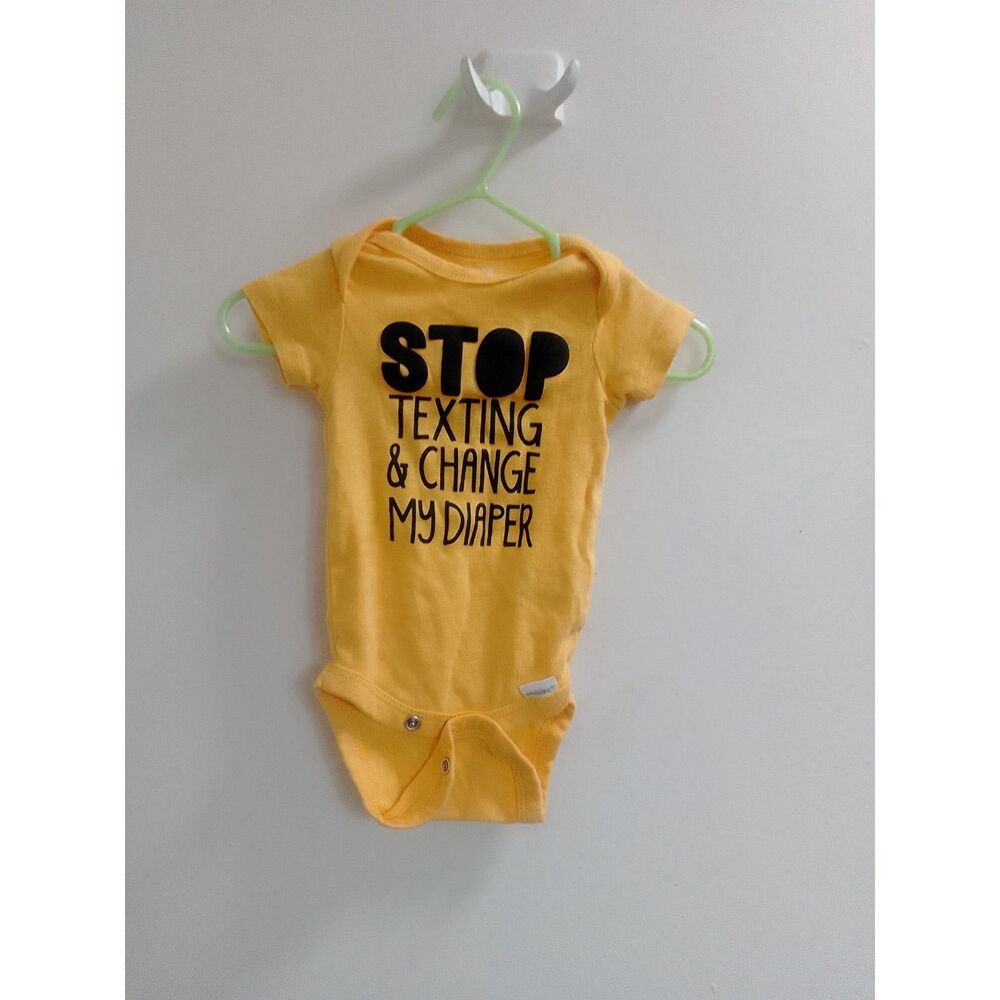 "Onesies", Stop Texting and Change My Diaper, Short Sleeved Baby Onesie